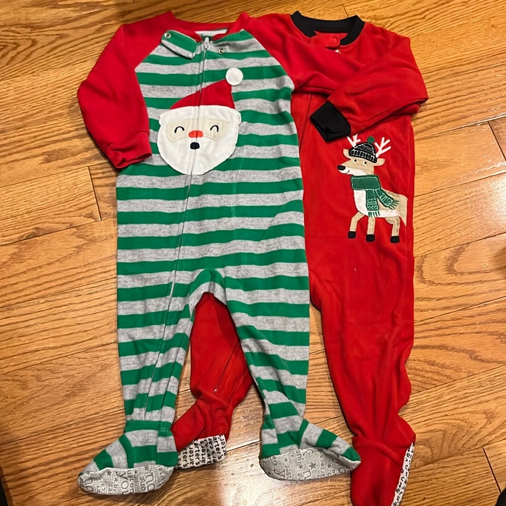 12 month Christmas footie pajamas